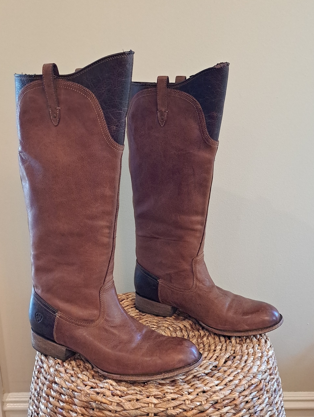 Ariat‎ Womens Paragon Brown Dual Leather Knee-High Riding/Cowboy Boots 11B